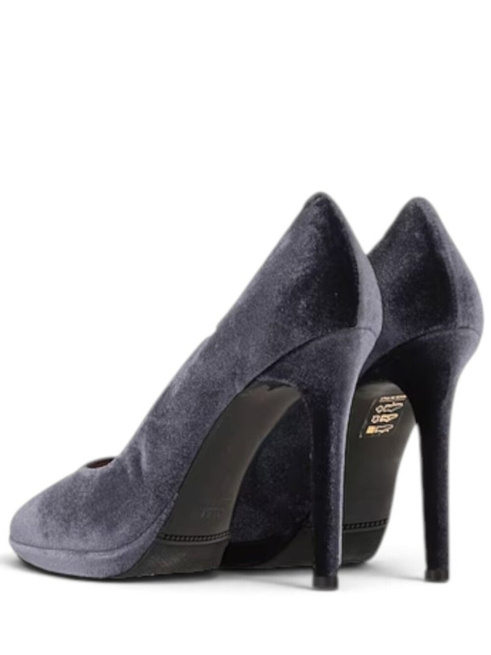 POLLINI Womens Size 10 Gray Velvet Pointed Toe Stiletto Pumps NIB Italy - Picture 2 of 4